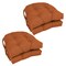 16-inch Solid Twill U-shaped Tufted Chair Cushions (Set of 4) - Spice